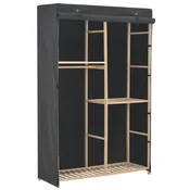 Vidaxl Garderobna omara 3-nadstropna 110x40x170 cm sivo blago