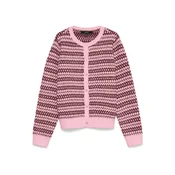 VERO MODA Pletena jopa VMBIRCH majnica/svetlo roza