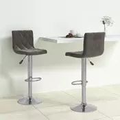 Vidaxl vidaXL Barski stoli, komplet 2 kosov, temno sivi, oblazinjeni z žametom