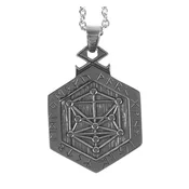 Obesek Norse Viking Vegvisir Compass Hexagon - SS8-312P