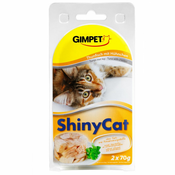 GimCat ShinyCat tuna + piščanec 2x70 g