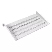 1U fixed shelf 19, depth 250 mm, load capacity 15 kg, mounting at 2 points, screws included, grey (RAL 7035)