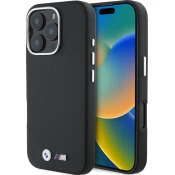 BMW M PU Kevlar Metal Logo Zadnji Pokrov za iPhone 16 Pro Max Black