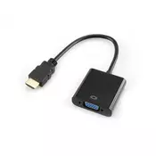 Adapter HDMI M - VGA Ž HD15 Aktivni na kablu 15cm SBOX