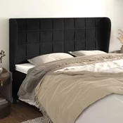 vidaXL vidaXL Vzglavje z ušesi črno 183x23x118/128 cm žamet, (20794223)