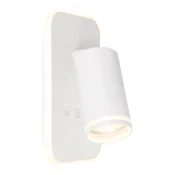 Stenska svetilka z obročem za cevi, bela, 1xGU10 + LED 6W