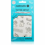 Nailmatic Tattoo Artist Temporary Coloring Tattoos tetovaža za otroke 3 y+ Monsters 9x16,3 cm
