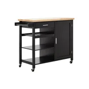 Kuhinjski otok na kolesih iz masivnega kavčukovca 48x105 cm Frankfurt – Premier Housewares
