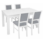 Komplet mize in stolov Bryk - Bel/siva