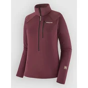 Patagonia R1 Ultralight 1/2 Half-Zip Fleece Sweater berry fig