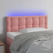 Vidaxl vidaXL Vzglavje postelje z LED svetlobo roza 100x5x78/88 cm žamet
