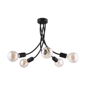 Jupiter 1640 - Viseci luster LUCE 5xE27/60W/230V crna