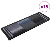 Vidaxl Samolepilne preproge za stopnice 15kosov 65x21x4cm črne in sive