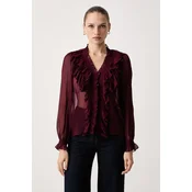 Morgan Bluza 252-CATHY Bordo rdeča Regular Fit