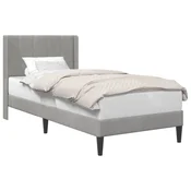 Vidaxl Konstrukcija postelje Svetlo siva 100 x 200 cm Žamet