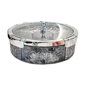 INF Luksuzen zrakotesen PET pladenj za prigrizke s pokrovom na klik Transparent Gray, (5000287332)