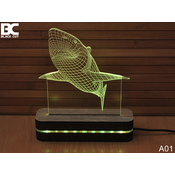 Black Cut 3D Lampa Ajkula, RGB