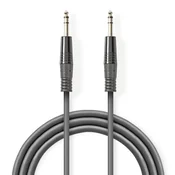 Nedis Stereo avdio kabel | 6,35 mm moški | 6,35 mm moški | Ponikljano | 5,00 m | Okrogla | Temno siva | Kartonski ovoj