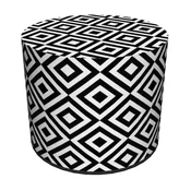 shumee Dekorativni tabure, Bertoni, diamantni potisk - okrogel tabure za dnevno sobo, predsobo, valj 40 cm, eleganten, z zadrgo, pralno