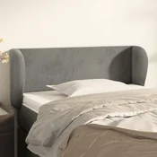 Vidaxl Vzglavje z ušesi svetlo sivo 103x23x78/88 cm žamet