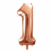 PartyDeco Balon številka 1 Rose Gold