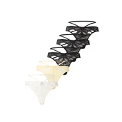 Hunkemöller Tangice Wera  pastelno rumena / sivka / črna / naravno bela