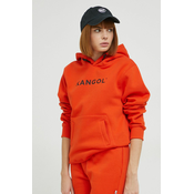 Dukserica Kangol unisex, boja: narancasta, s kapuljacom, s tiskom