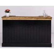 Casa Padrino country style bar counter black/brown 180 x 51 x H. 107 cm - Solid wood counter table - Solid wood bar furniture - Bar furniture country style - Country style furnishings