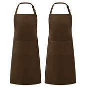 INF Brezrokavni poliestrski predpasnik - kuhinjski delovni predpasnik z nastavljivim ovratnikom coffee, (5000078412)