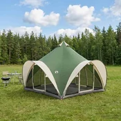 vidaXL vidaXL Tipi šotor s streho Zelena 6 oseb Poliester in jeklo, (5000309547)