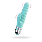 Gardj Europe Vibrator z reliefom in stimulacijo klitorisa Flovetta Flax, silikon, meta, 17,5 cm
