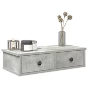 Zidna polica s ladicama beton siva 60x28x15cm konstruirano drvo