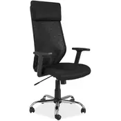 CASARREDO Moderna uredska okretna stolica Q-211 crna, podesiva visina, mrežasta leda