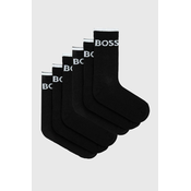 Carape BOSS 6-pack za muškarce, boja: crna