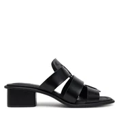 Natikači Calvin Klein Jeans Heel Square Mg Lth YW0YW01702 Črna