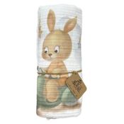 Deksi muslin prekrivac Zeka na motoru mint 120x120cm cetvoroslojni ( 3848 )