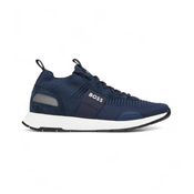 BOSS za moške. 50498245 Trenerji Titanium navy (42), Ravna stran, Čipke, Priložnostno, Trajnostni, Mornarica, Recikliran poliester