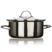 Banquet Emajliran lonec METALLIC Black 20 cm, 2 l,s pokrovom