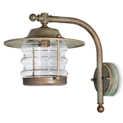 Moretti Luce Zunanja stenska svetilka Adessora lantern odporna na morsko vodo - Antični - starinska medenina; baker, prozoren - Kovina
