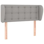 Vidaxl Vzglavje z ušesi svetlo sivo 83x23x78/88 cm blago