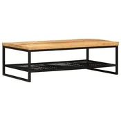 vidaXL Klubska miza Rjava in črna 110 x 55 x 35 cm Masiven les manga