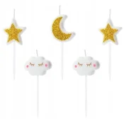 Svečke za rojstni dan Little Star, mešane, 2-3 cm, 5 kosov.