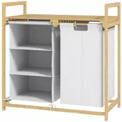 Homestar Košara za perilo 4 predelki 70x36x70 cm bela