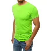 T-shirt męski bez nadruku limonkowy Dstreet