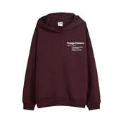 Bershka Majica temno rdeča/bela