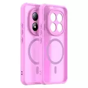 Hibridni ovitek HaloFrost II MagSafe za Xiaomi Redmi Note 15 Pro Plus/Poco M8 Pro - pink