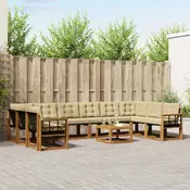 Set vanjskih sofa 11 kom. Prirodna i bež