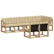 Set vanjskih sofa s jastukom 8 pcs Bijela i bež