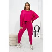 Set 2-piece sweatshirt + fuchsia trousers