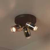 Lucide Stropni žaromet Upton, O 31 cm, črn/dimno siv, 3-krilni. - Dnevna soba/jedilnica - Sodobni - črna, dimno siva - Steklo